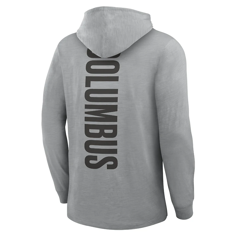 Men's Fanatics Gray Columbus Crew Unending Practice Transitional Slub Hoodie
