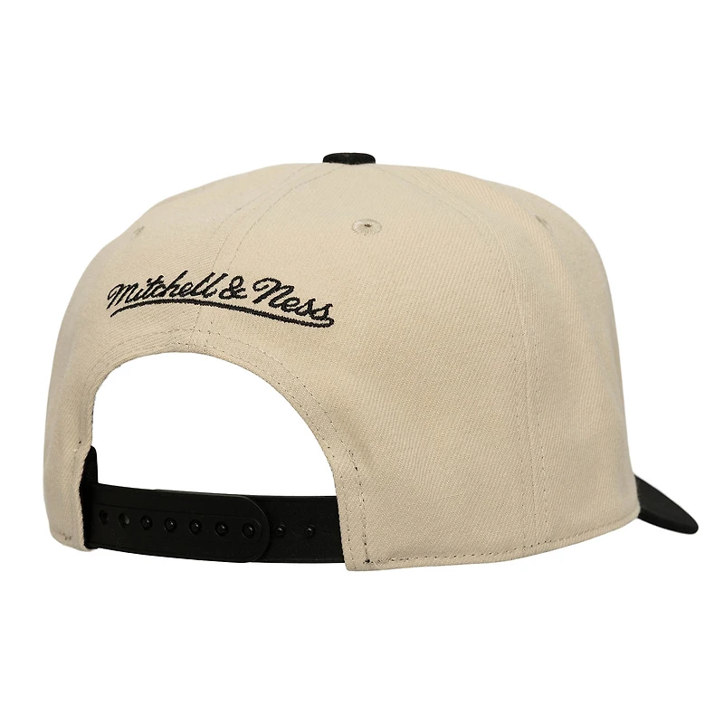 Men's Mitchell & Ness  Cream/Black Columbus Crew Upside Down Pro Pinch Snapback Hat