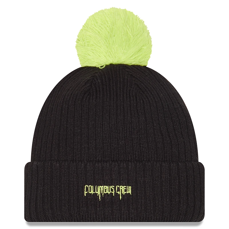 Bonnet en tricot noir Columbus Crew 2025 Jersey Hook Cuff pour homme avec pompon