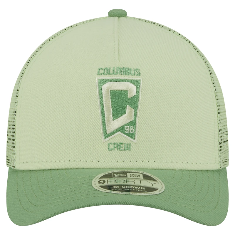 Men's New Era Green Columbus Crew Color Pack 9FORTY M-Crown A-Frame Adjustable Trucker Hat