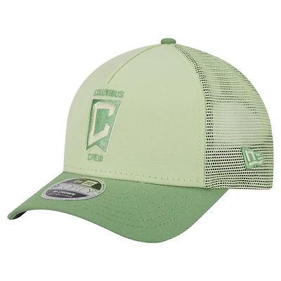 Men's New Era Green Columbus Crew Color Pack 9FORTY M-Crown A-Frame Adjustable Trucker Hat