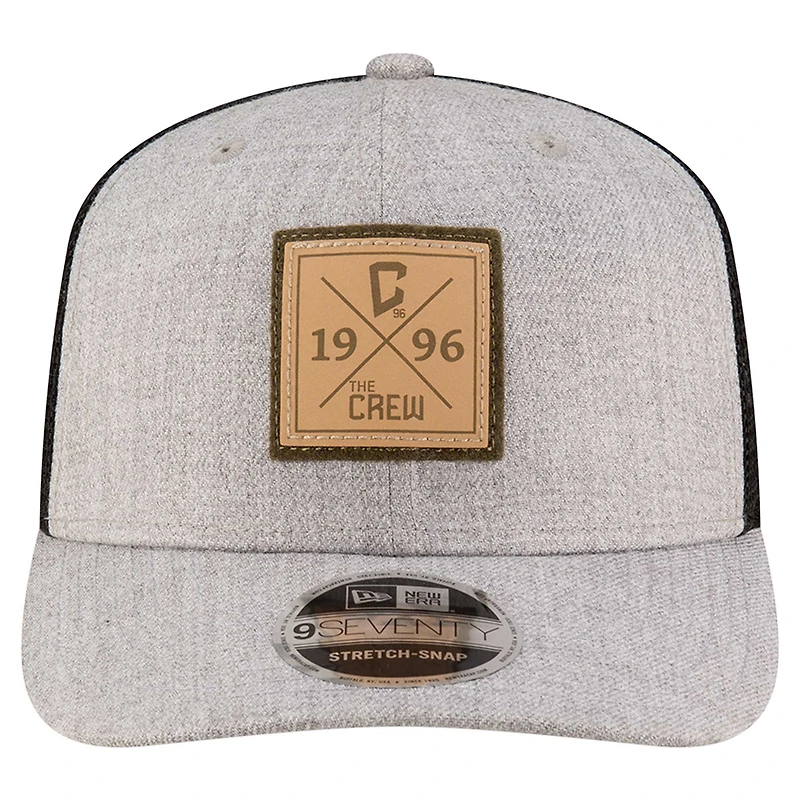 Men's New Era Heather Gray Columbus Crew 9SEVENTY COOLERA Stretch-Snap Adjustable Hat