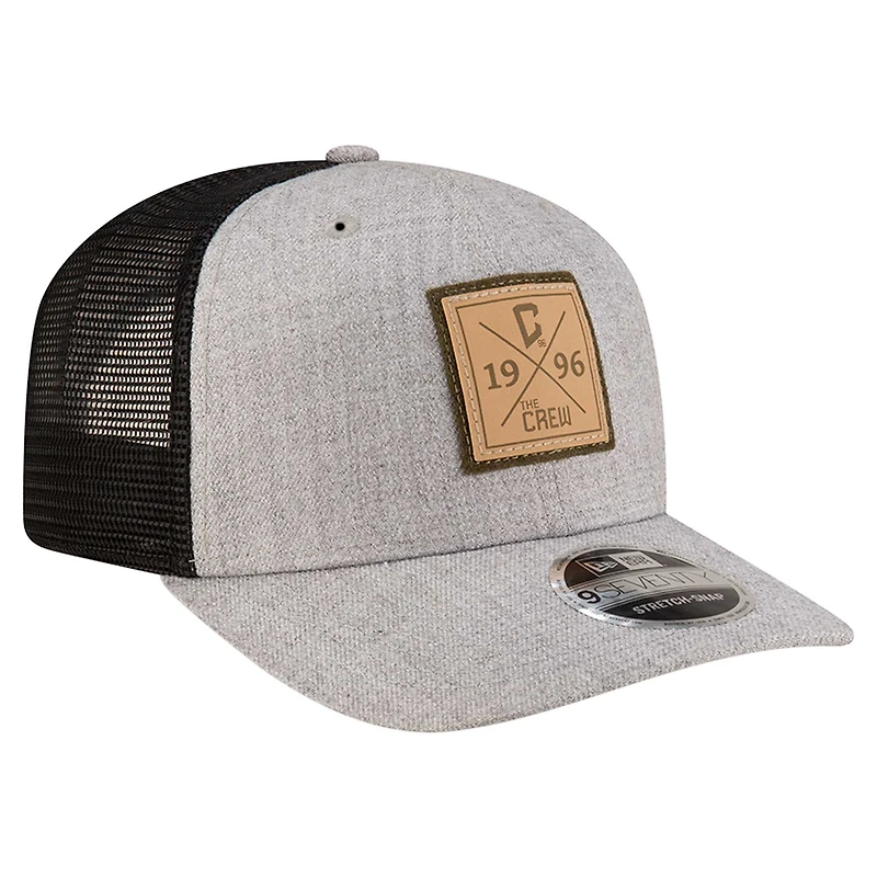 Men's New Era Heather Gray Columbus Crew 9SEVENTY COOLERA Stretch-Snap Adjustable Hat