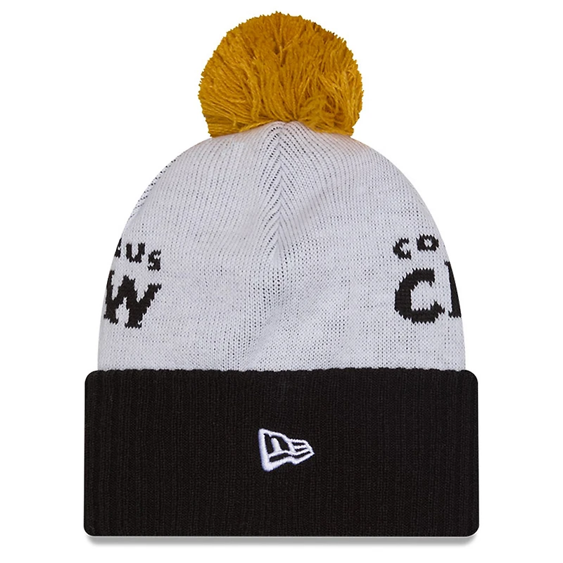 Men's New Era  White Columbus Crew 2025 Jersey Hook Cuffed Knit Hat With Pom