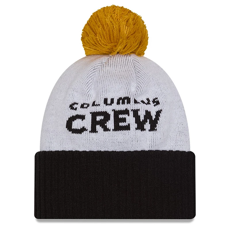 Men's New Era  White Columbus Crew 2025 Jersey Hook Cuffed Knit Hat With Pom