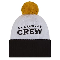 Men's New Era  White Columbus Crew 2025 Jersey Hook Cuffed Knit Hat With Pom