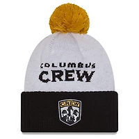 Men's New Era  White Columbus Crew 2025 Jersey Hook Cuffed Knit Hat With Pom