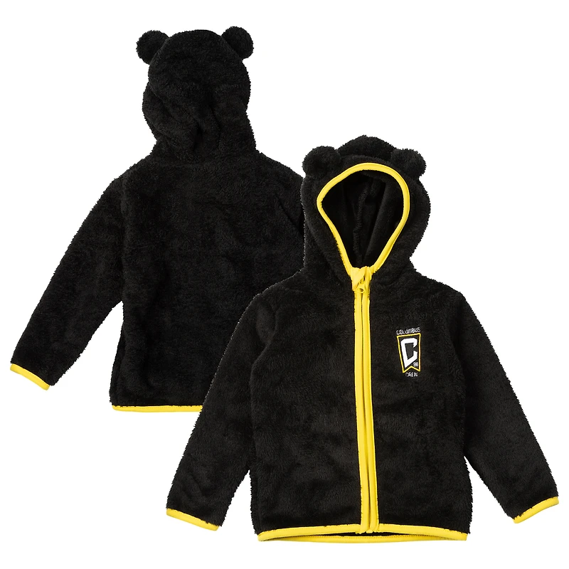 Toddler Sport Design Sweden  Black Columbus Crew Tie-Breaker Teddy Full-Zip Hoodie