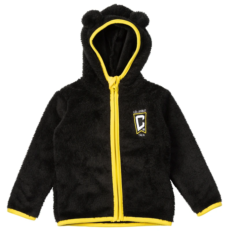 Toddler Sport Design Sweden  Black Columbus Crew Tie-Breaker Teddy Full-Zip Hoodie