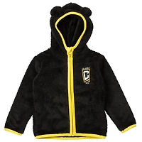Toddler Sport Design Sweden  Black Columbus Crew Tie-Breaker Teddy Full-Zip Hoodie