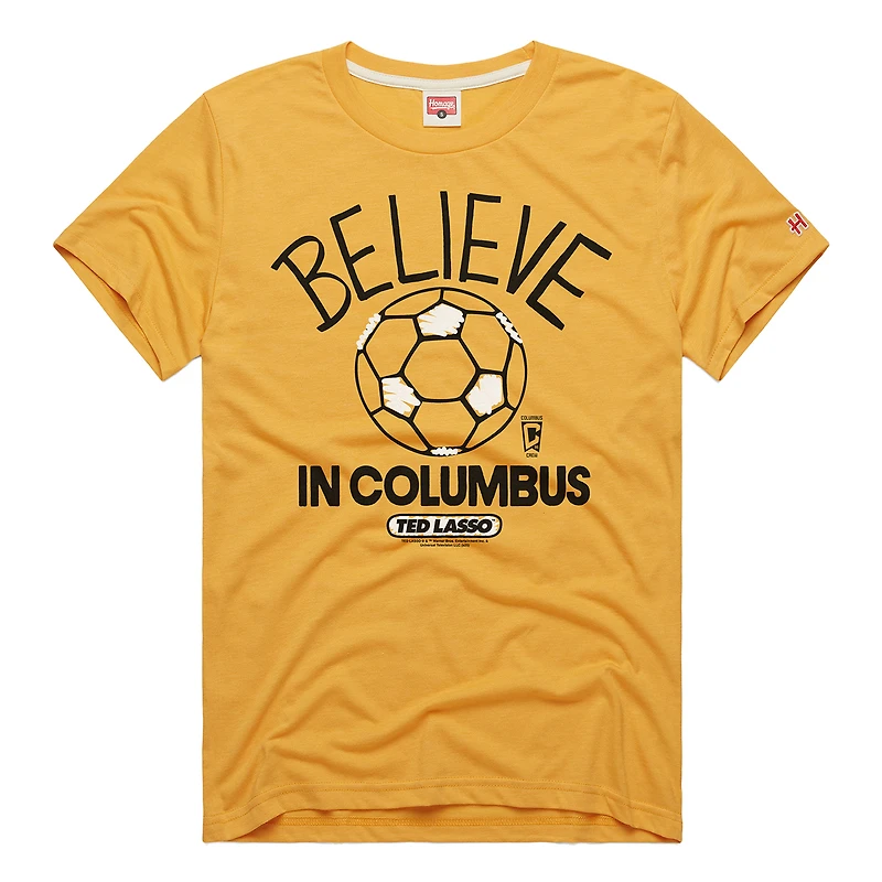 T-shirt unisexe Hommage Gold Columbus Crew MLS x Ted Lasso Believe Graphic Tri-Blend