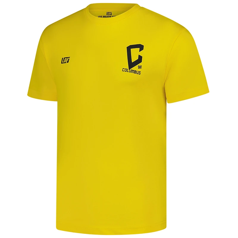 T-shirt unisexe Live Breathe Futbol jaune Columbus Crew