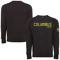 Unisex Sportiqe Black Columbus Crew Harmon Tri-Blend Raglan Pullover Sweatshirt