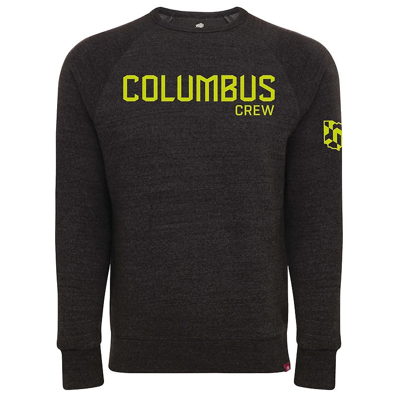 Unisex Sportiqe Black Columbus Crew Harmon Tri-Blend Raglan Pullover Sweatshirt