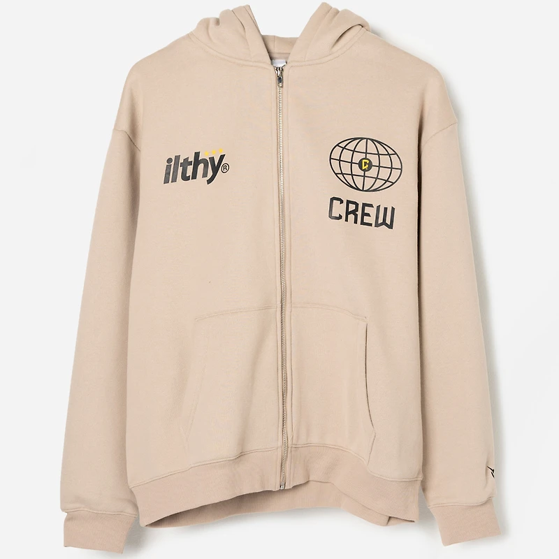 Unisex Tan ILTHY x Columbus Crew Full-Zip Hoodie