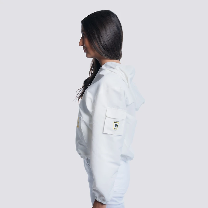 Women's Lusso  White Columbus Crew Paige Half-Zip Hooded Jacket