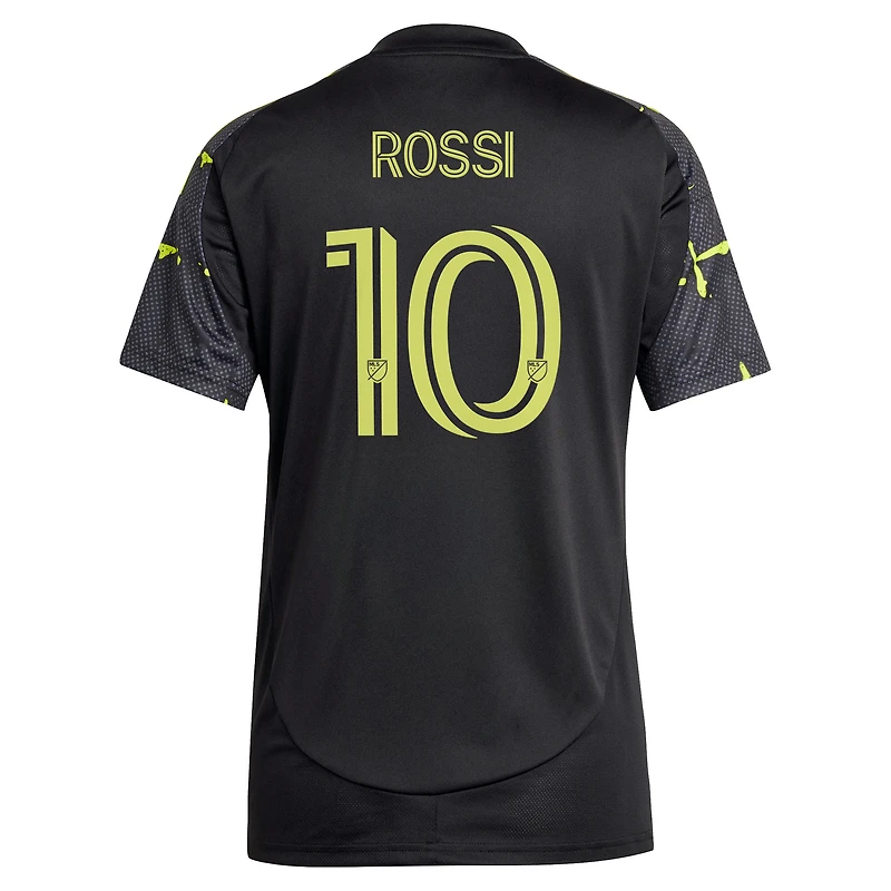 Women's adidas Diego Rossi Black Columbus Crew 2025 The Goosebumps Kit Replica Player Jersey