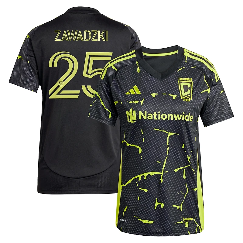 Women's adidas Sean Zawadzki Black Columbus Crew 2025 The Goosebumps Kit Replica Player Jersey