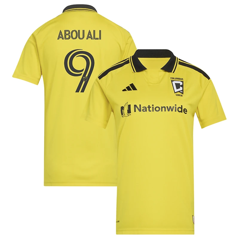 Maillot réplique adidas Wessam Abou Ali jaune Columbus Crew 2026 pour femme, conçu l'excellence
