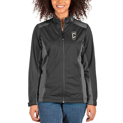Women's Antigua Charcoal/Heathered Charcoal Columbus Crew Revolve Full-Zip Jacket
