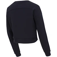 Women's Concepts Sport Black Columbus Crew Tri-Blend Darby Knit Long Sleeve Crop Top