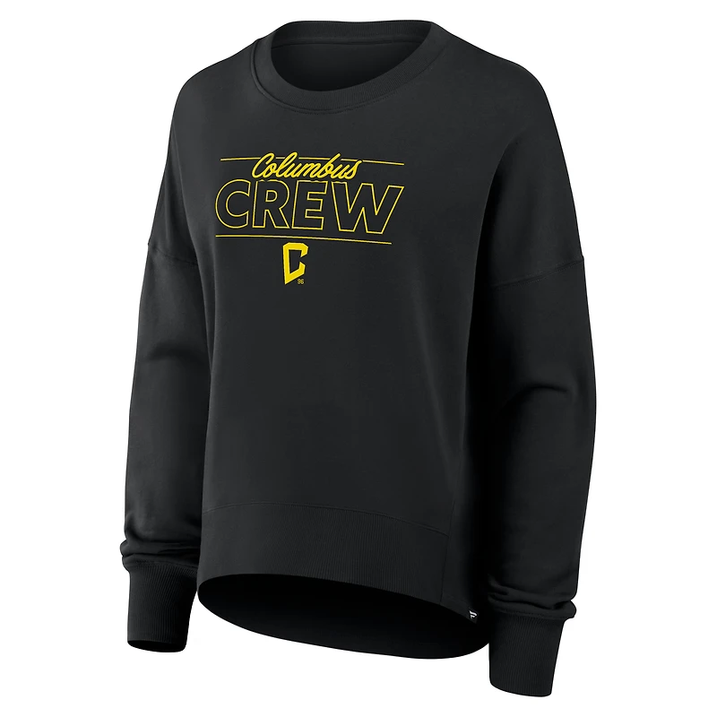 Sweat-shirt à capuche surdimensionné avec brassard de capitaine Fanatics Black Columbus Crew pour femme