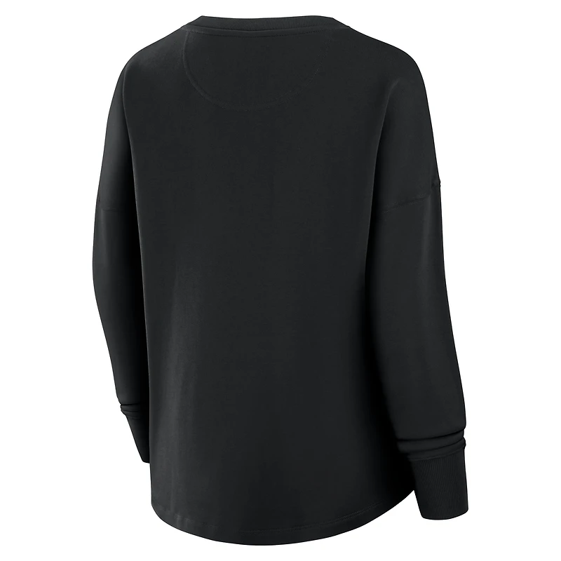 Women's Fanatics Black Columbus Crew Oversized Captain Arm Band Pullover Sweatshirt