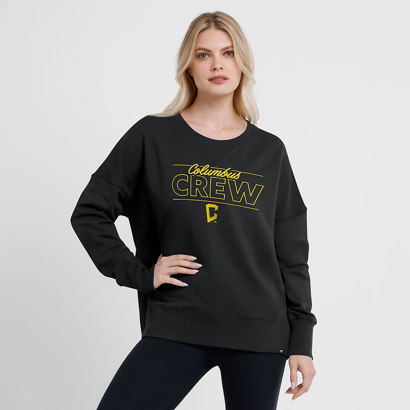 Women's Fanatics Black Columbus Crew Oversized Captain Arm Band Pullover Sweatshirt