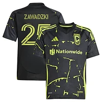 Maillot de joueur réplique du kit Goosebumps 2025 noir Columbus Crew Sean Zawadzki pour jeunes adidas
