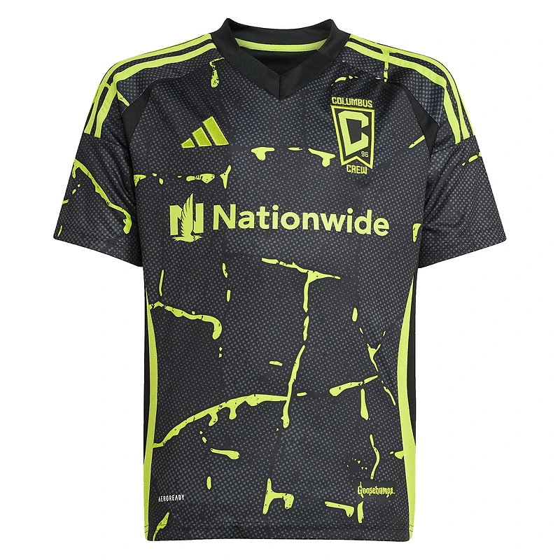 Maillot de joueur réplique du kit Goosebumps 2025 noir Columbus Crew Sean Zawadzki pour jeunes adidas