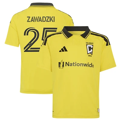 Maillot réplique adidas Sean Zawadzki jaune Columbus Crew 2026 « Conçu pour l'excellence » jeunes
