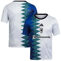 Haut d'avant-match adidas Columbus Crew 2025 Gaming AEROREADY blanc pour jeunes