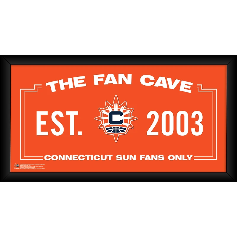 Collage de fan cave encadré de 10" x 20" du Connecticut Sun