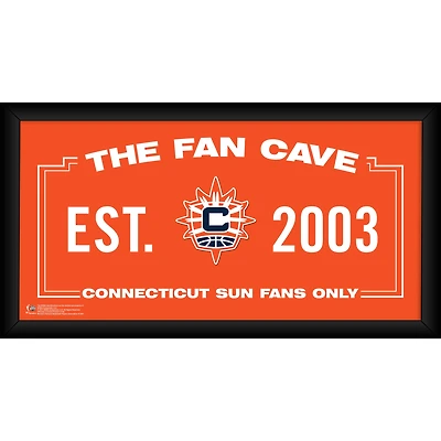 Collage de fan cave encadré de 10" x 20" du Connecticut Sun