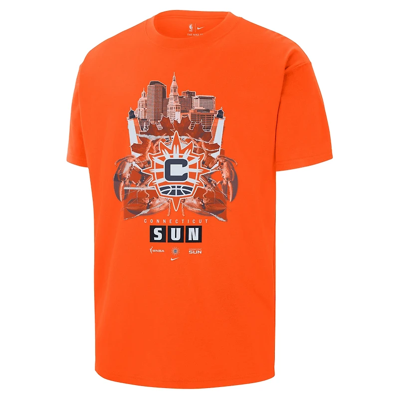 T-shirt Nike Orange Connecticut Sun Original Content Max90 pour homme