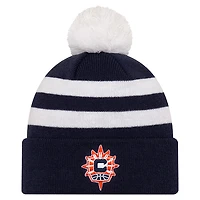 Unisex New Era Navy Connecticut Sun Core Cuffed Knit Hat with Pom