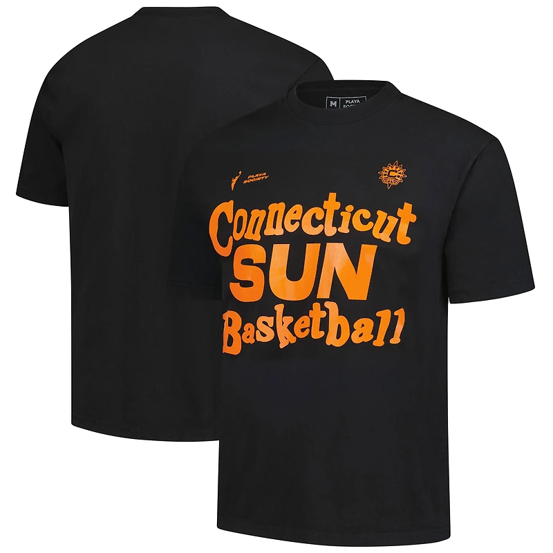 T-shirt unisexe noir avec logo Connecticut Sun de la Playa Society