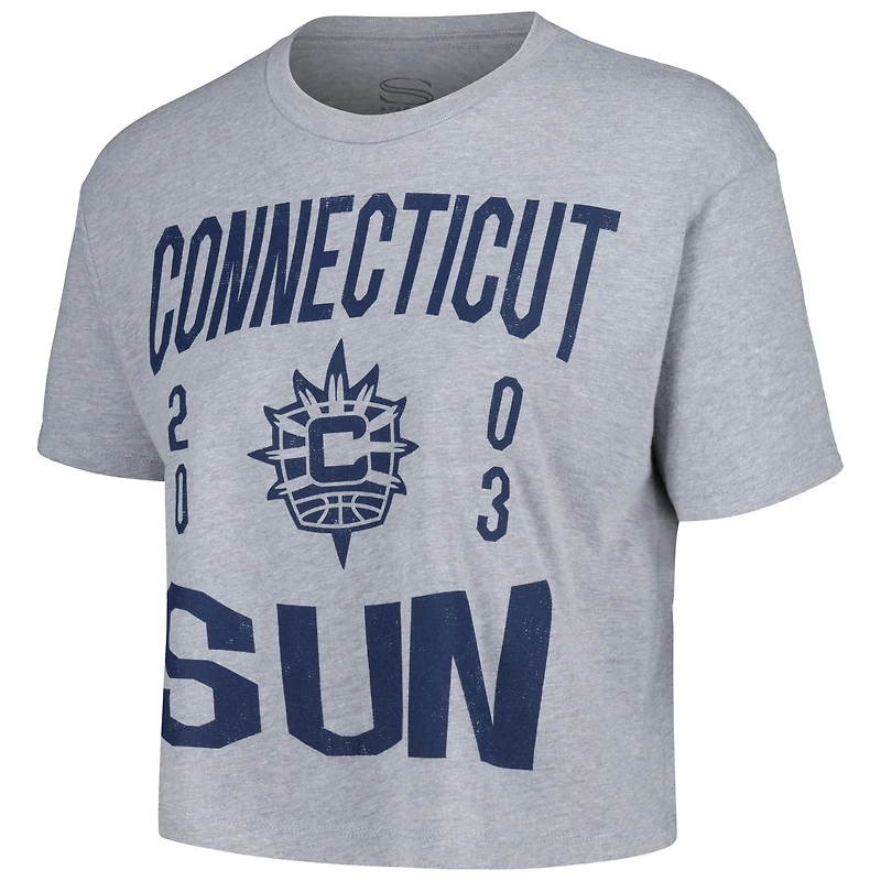 Women's Stadium Essentials Heather Gray Connecticut Sun City Year Cropped T-Shirt