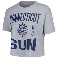 Women's Stadium Essentials  Heather Gray Connecticut Sun City Year Cropped T-Shirt