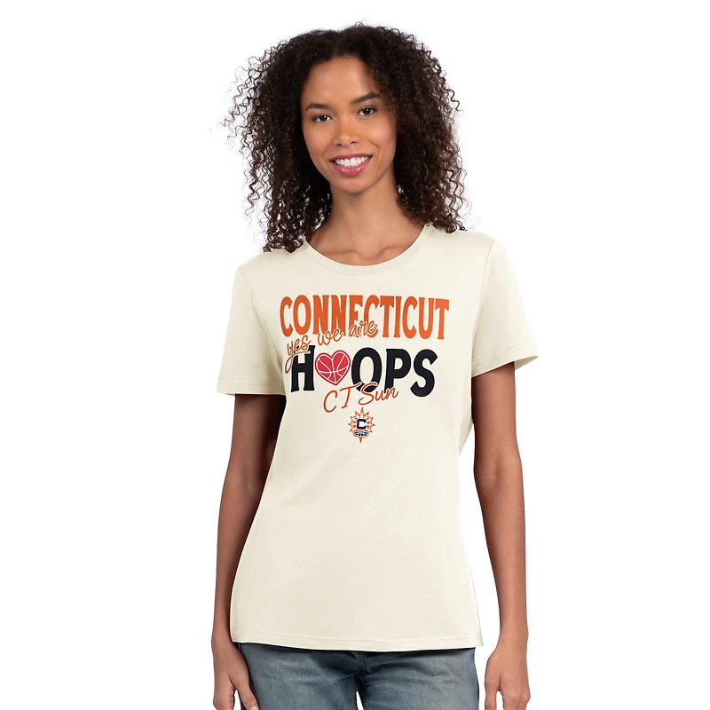 Women's Starter  Oatmeal Connecticut Sun Endzone T-Shirt