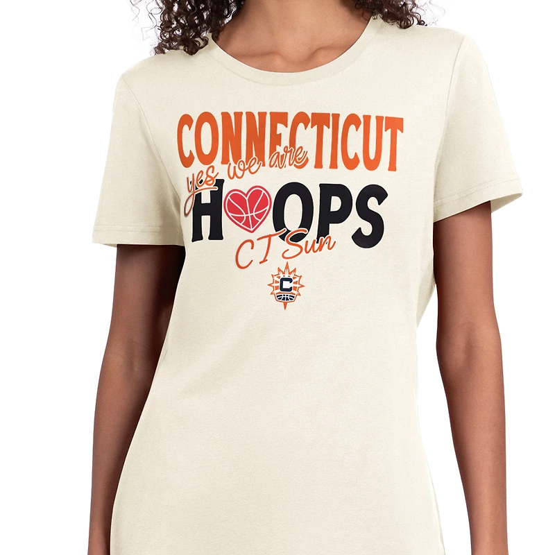 Women's Starter  Oatmeal Connecticut Sun Endzone T-Shirt