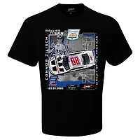 T-shirt à damier pour homme Connor Zilisch, vainqueur de la course Focused Health 250 2025