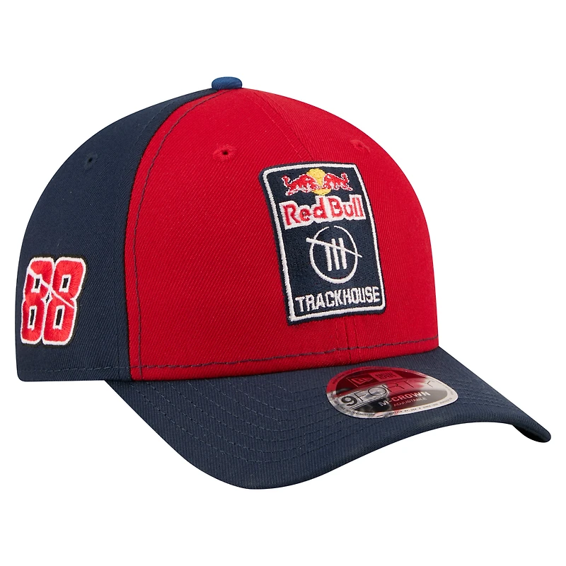 Casquette ajustable New Era rouge/marine Connor Zilisch Trackhouse Driver Number Side Patch 9FORTY M-Crown