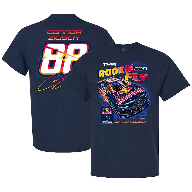 Men's Trackhouse Racing Team Collection Navy Connor Zilisch #88 Red Bull Rookie Can Fly T-Shirt