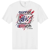 T-shirt blanc Trackhouse Racing Team Collection Connor Zilisch 2026 avec drapeau du pilote