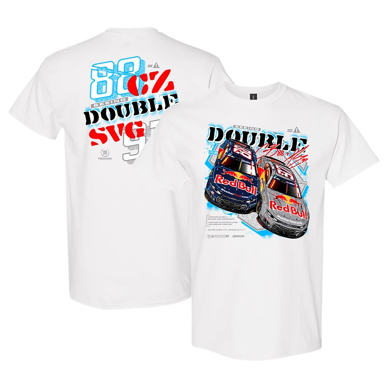 Men's Trackhouse Racing Team Collection White Connor Zilisch & Shane van Gisbergen Red Bull Seeing Double T-Shirt