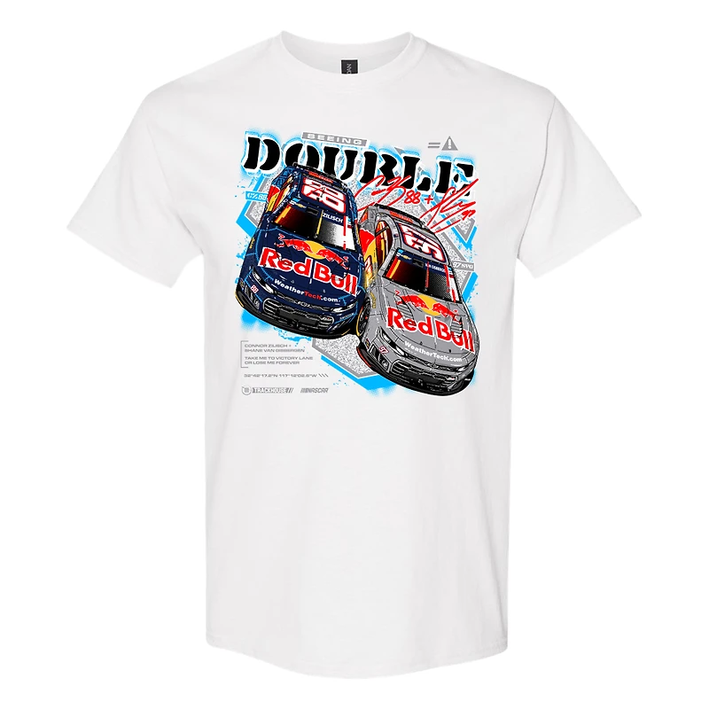 Men's Trackhouse Racing Team Collection White Connor Zilisch & Shane van Gisbergen Red Bull Seeing Double T-Shirt