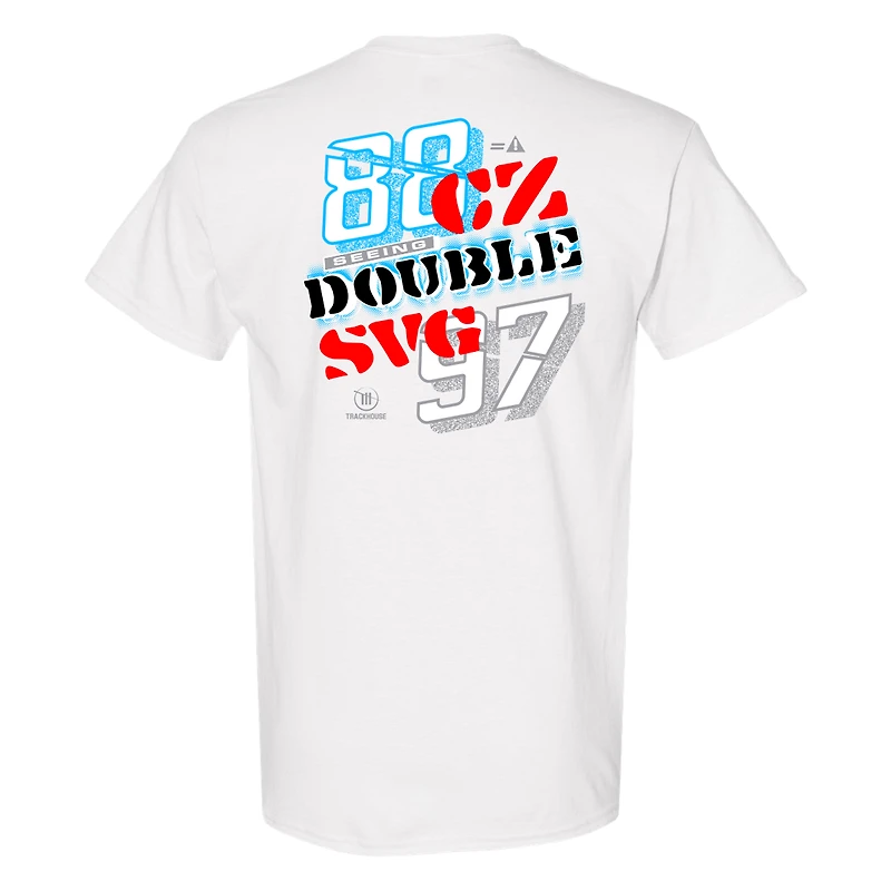 T-shirt blanc Trackhouse Racing Team Collection pour hommes, Connor Zilisch et Shane van Gisbergen, Red Bull Seeing Double