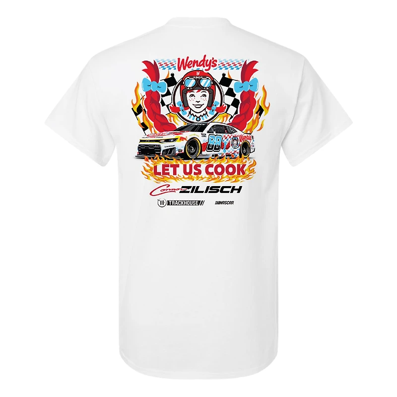 Men's Trackhouse Racing Team Collection White Connor Zilisch #88 Wendy's T-Shirt