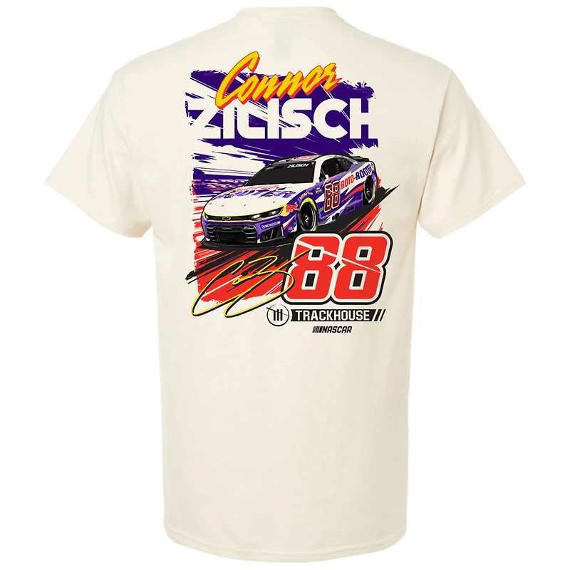 Men's Trackhouse Racing Team Collection White Connor Zilisch Roto-Rooter Car T-Shirt